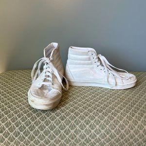 Vans white high top sneakers size 5.5 men / size 7 women